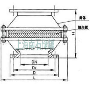 管道波纹板式 阻火器结构图