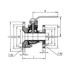 衬氟放料球阀结构图